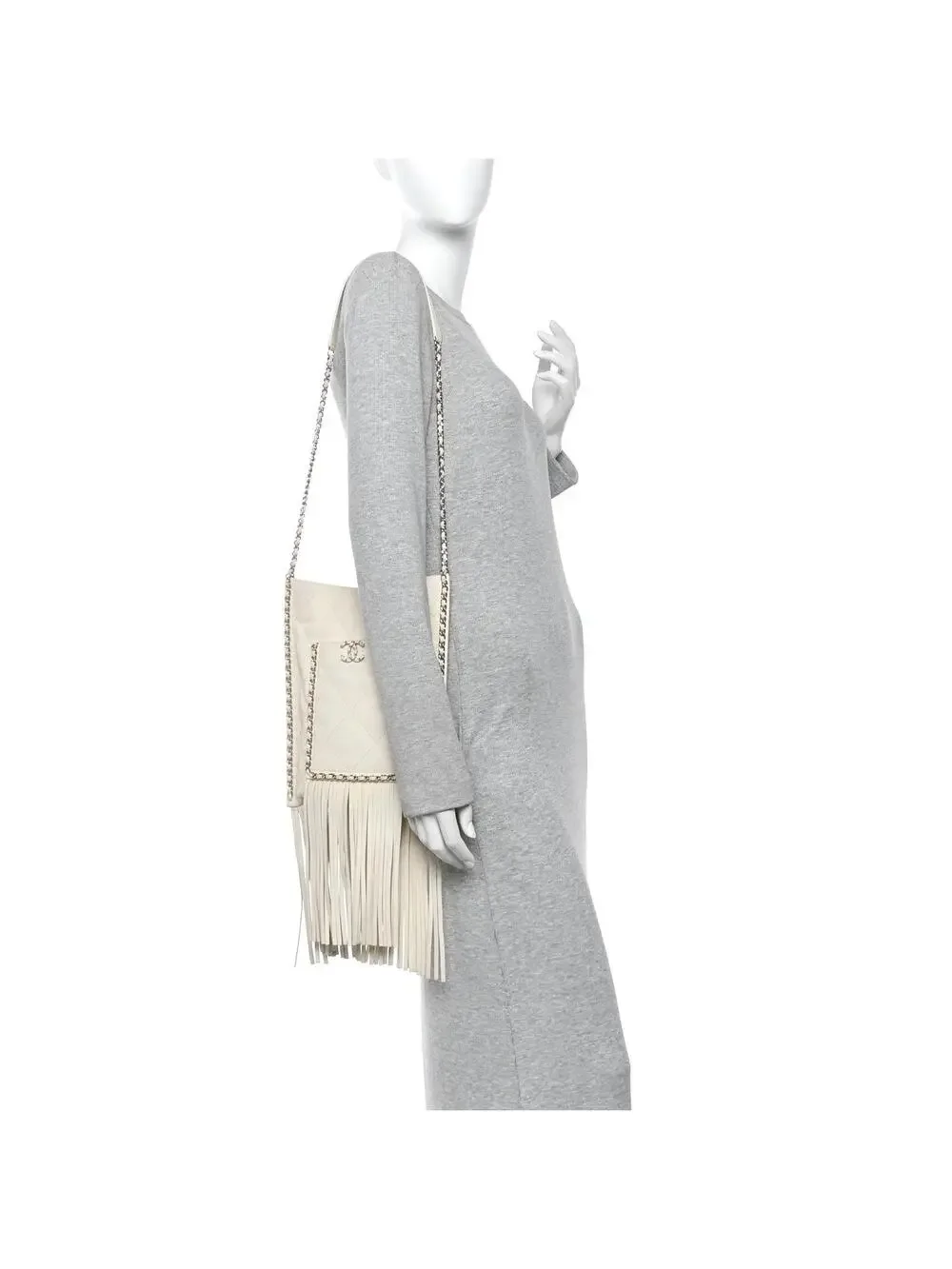 Chanel Calfskin Quilted Fringe Small #295680C39B